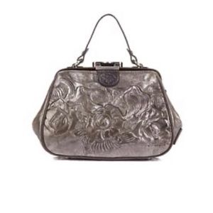Patricia Nash Gracci Metallic Frame Leather Bag